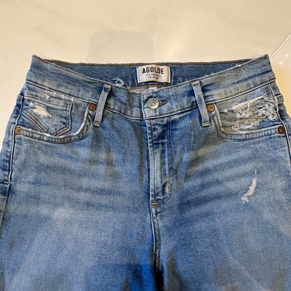 Agolde Sophie Crop High-waisted Ripped-Ankle Jean - Picture 7 of 16